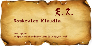 Roskovics Klaudia névjegykártya